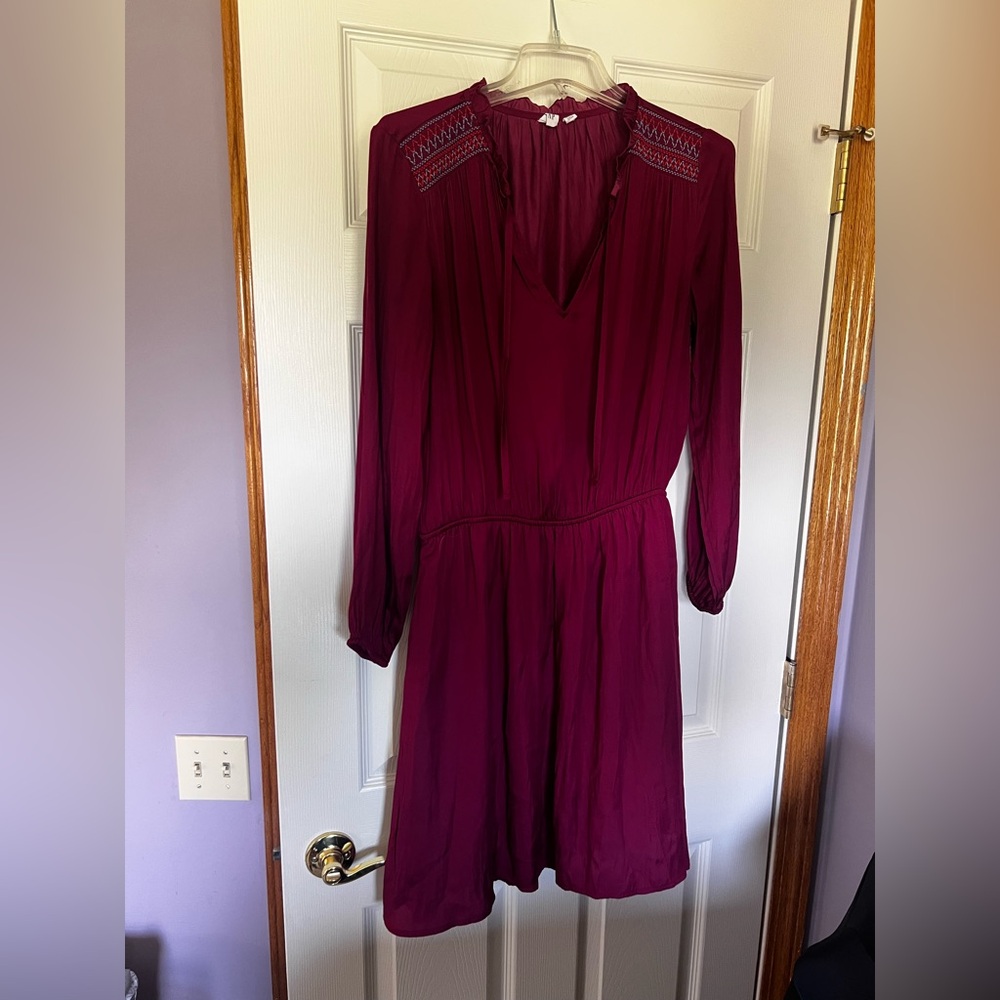 GAP Red Pleated Long Sleeve Sundress size Medium Petite